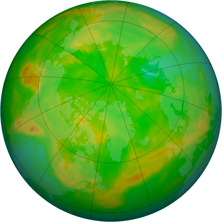 Arctic ozone map for 24 June 1985